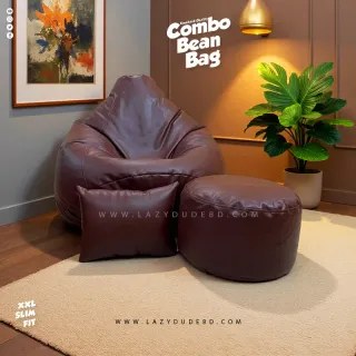 XXL Slim Fit Multiple Shaped Lazy Bean Bag - Chocolate - Standard Edition