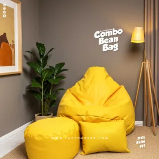 XXL Slim Fit Multiple Shaped Lazy Bean Bag - Yellow - Standard Edition