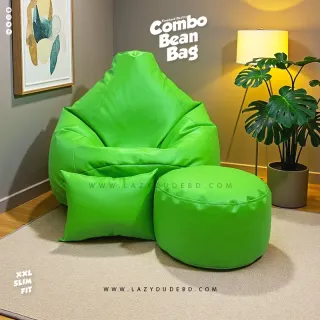 XXL Slim Fit Pear cum Multiple Shaped Lazy Bean Bag - Light Green