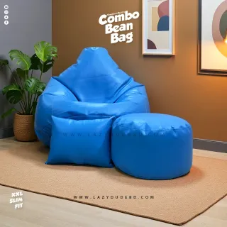 XXL Slim Fit Pear cum Multiple Shaped Lazy Bean Bag - Sky Blue