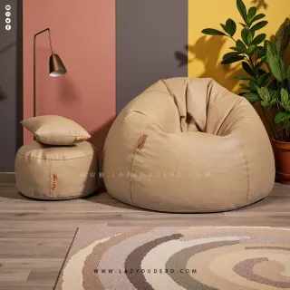 Pear cum Multiple Shaped XXL Size Lazy Bean Bag - Brown - Premium Edition