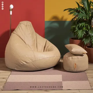 Pear cum Multiple Shaped XXL Size Lazy Bean Bag - Brown - Premium Edition