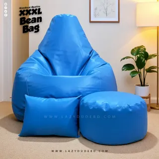 XXXL Water Drop Shaped Lazy Bean Bag - Sky Blue - Standard Edition