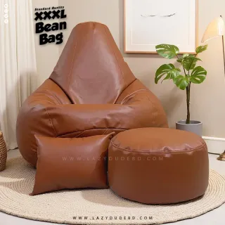 XXXL Water Drop Shaped Lazy Bean Bag - Deep Brown - Standard Edition