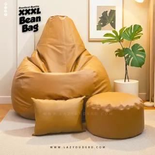 XXXL Water Drop Shaped Lazy Bean Bag - Light Brown - Standard Edition