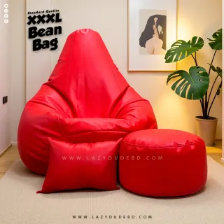 XXXL Water Drop Shaped Lazy Bean Bag - Red - Standard Edition