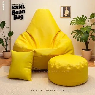 XXXL Water Drop Shaped Lazy Bean Bag - Yellow - Standard Edition