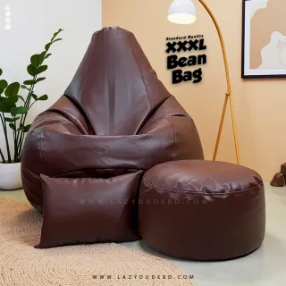 XXXL Water Drop Shaped Lazy Bean Bag - Chocolate - Standard Edition