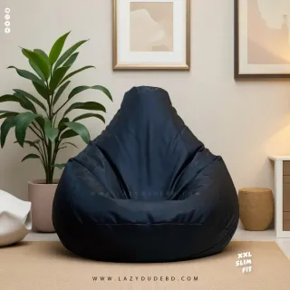 XXL Slim Fit Multiple Shaped Lazy Bean Bag - Black - Standard Edition