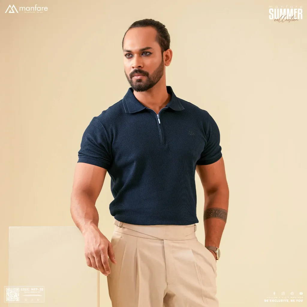 Summer Friendly Premium Zipper Polo For Men | MFP-30