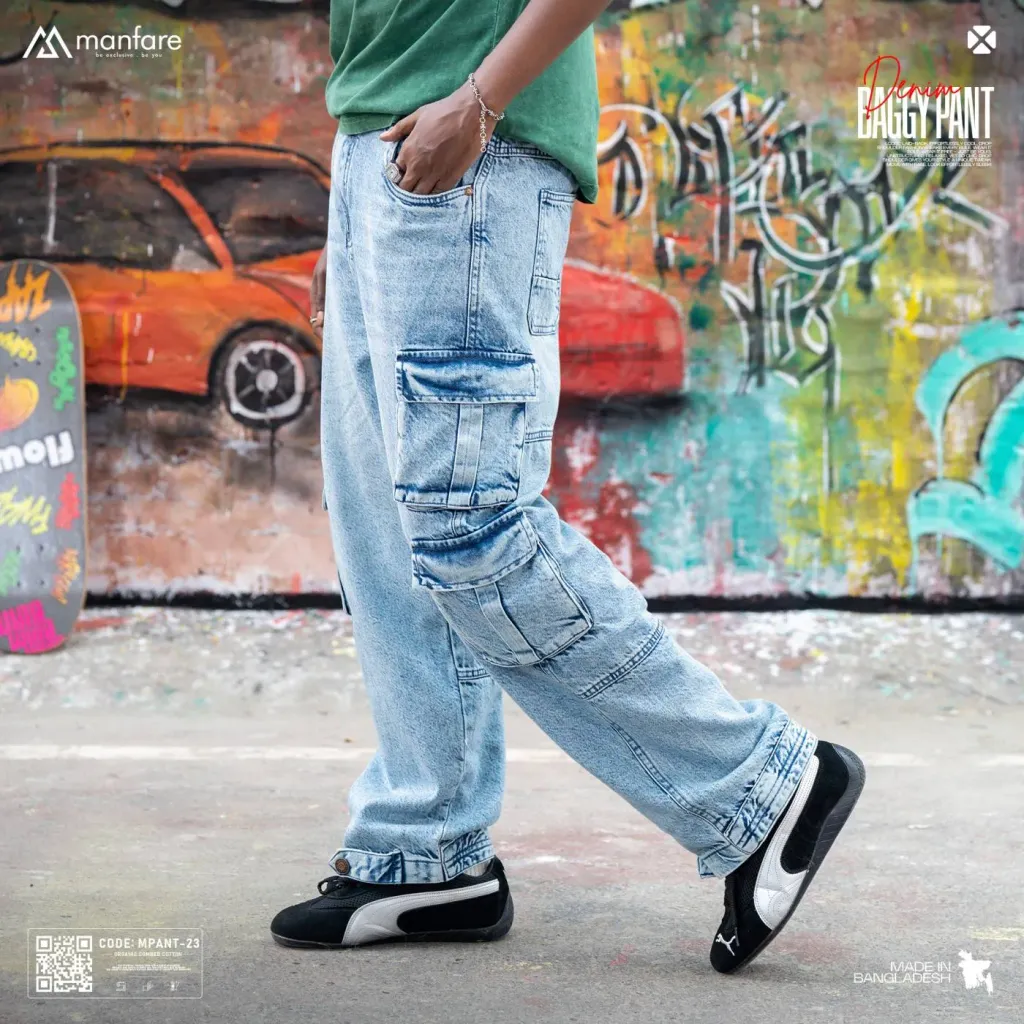 8 Pocket Baggy Denim Pant | Premium Quality | MPANT-23