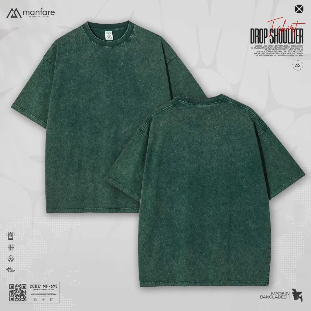 Acid Wash - Most Trendy Drop Shoulder T Shirt | MF-695