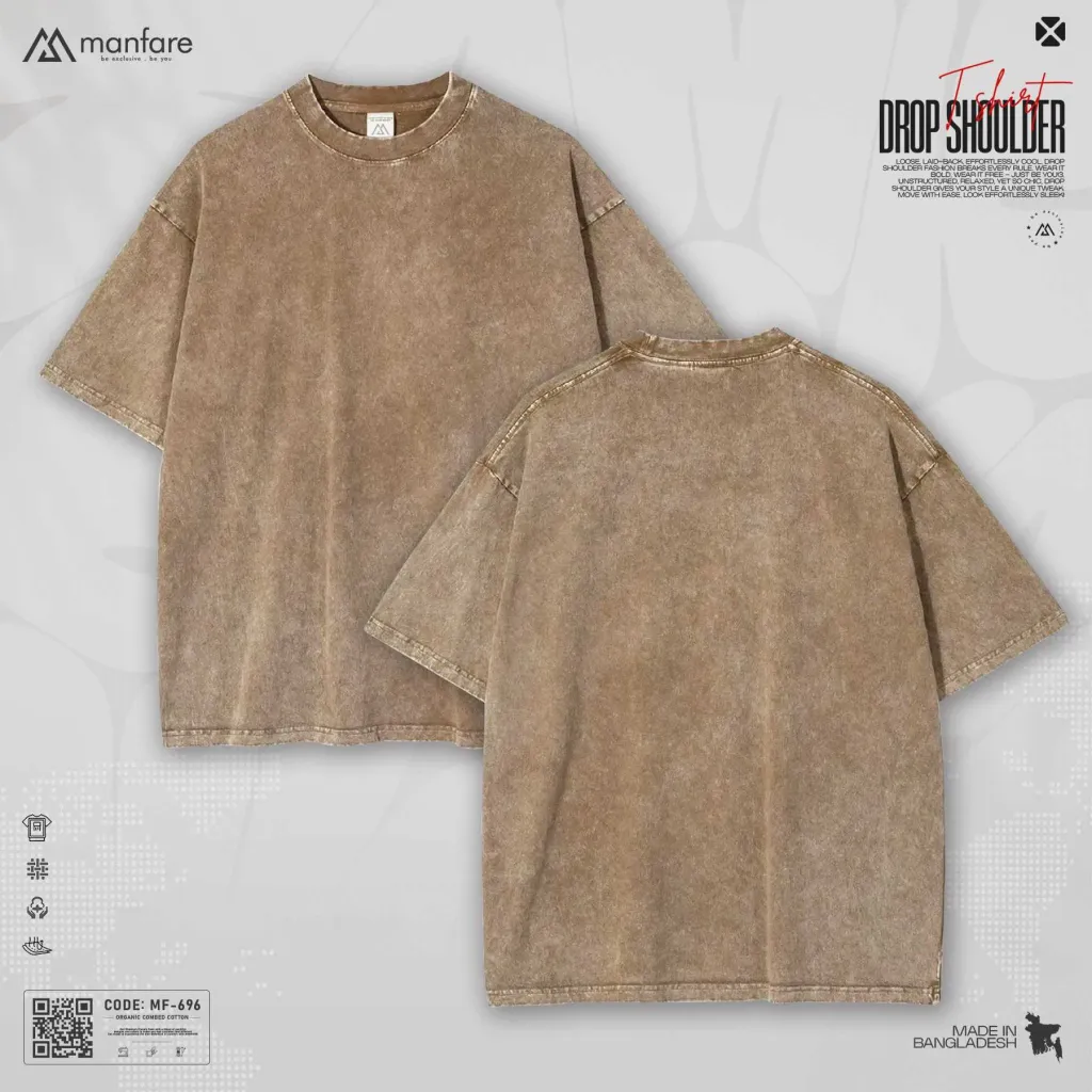 Acid Wash - Most Trendy Drop Shoulder T Shirt | MF-696