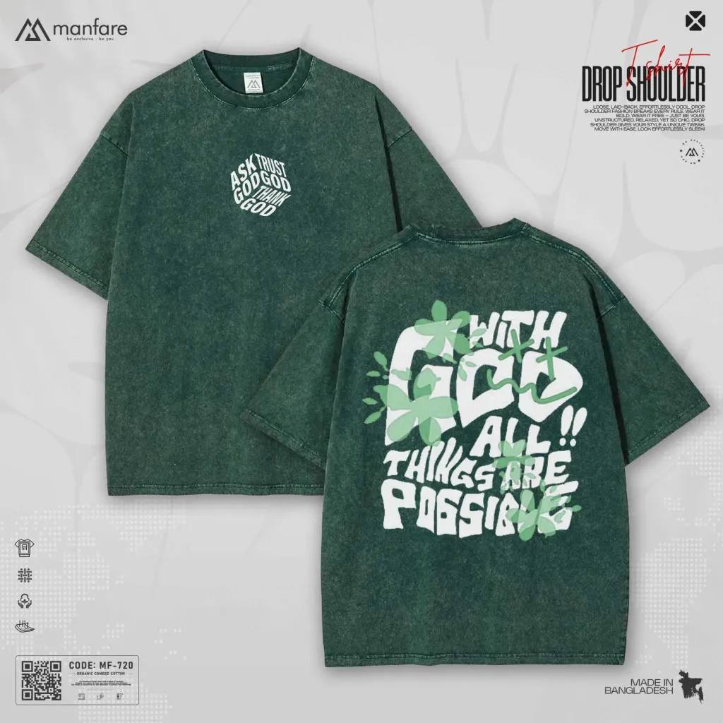Acid Wash - Most Trendy Drop Shoulder T Shirt | MF-720
