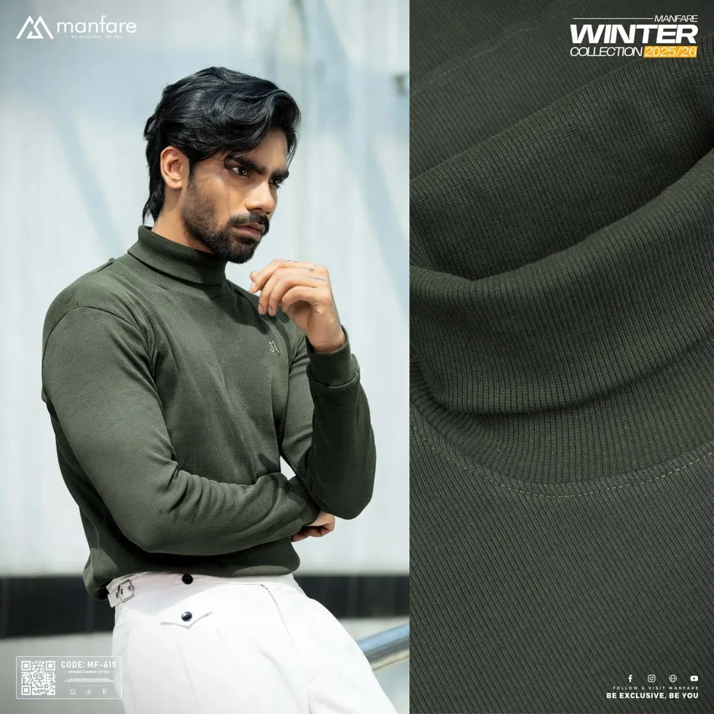 Turtle Neck Premium Rib Fabrics Sweater For Men | MF-615