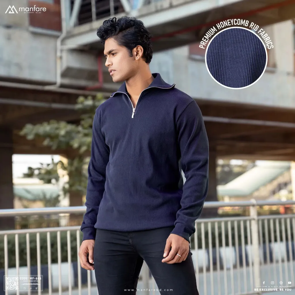 Half Zipper Old Money Sweater | Premium Rib Fabrics | MF-644