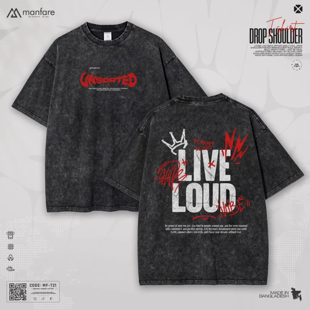 Acid Wash - Most Trendy Drop Shoulder T Shirt | MF-721