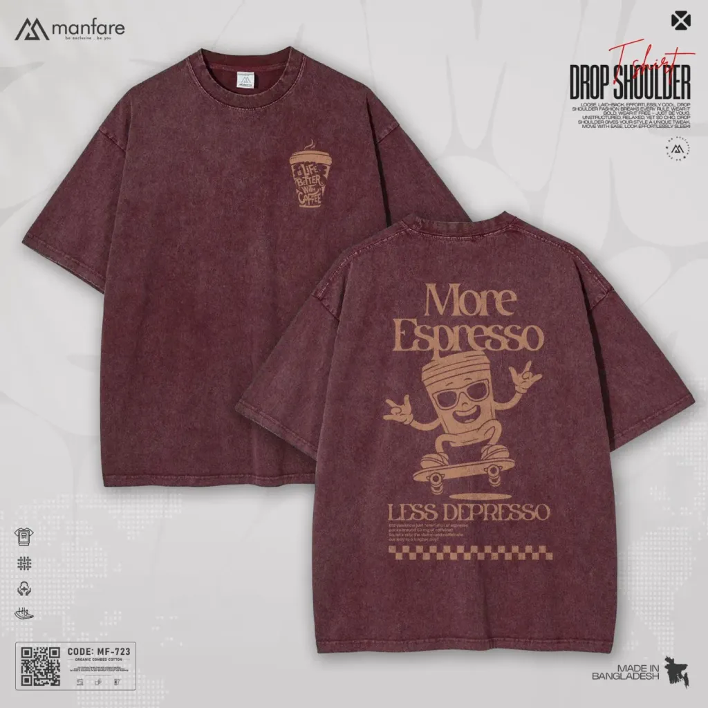 Acid Wash - Most Trendy Drop Shoulder T Shirt | MF-723