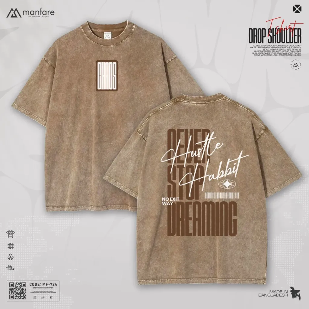 Acid Wash - Most Trendy Drop Shoulder T Shirt | MF-724