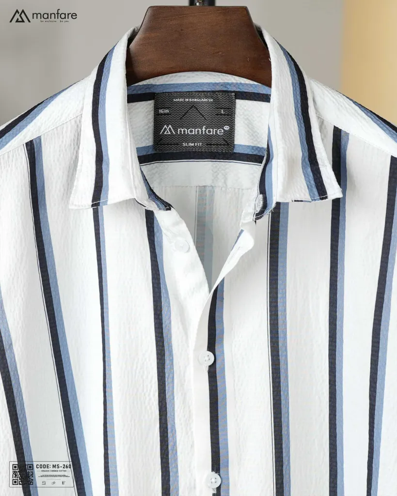  Duel and White Old Money Striped Shirt | MS-260