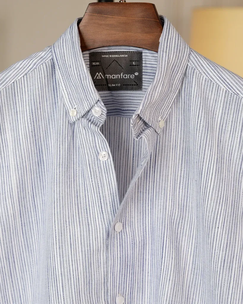 Sky blue Old Money Striped Shirt | MS-292