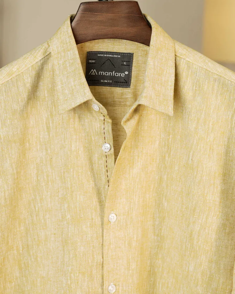 Premium Remi Cotton Shirt - Light Yellow | MS-301