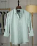 Mint and blue Old Money Striped Check Shirt | MS-264