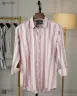 Rosy Brown and White Old Money Striped Shirt | MS-261