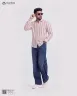 Rosy Brown and White Old Money Striped Shirt | MS-261