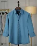 Slate Blue Duel Tone Old Money Striped Shirt | MS-257