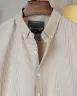 Dark beige Old Money Striped Shirt | MS-291