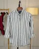 Grey and White Old Money Striped Shirt | MS-295