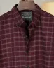 Dark Maroon Old Money Check Shirt | MS-298