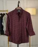 Dark Maroon Old Money Check Shirt | MS-298