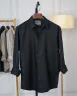 Premium Remi Cotton Shirt - Black | MS-306
