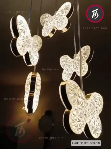 🦋 প্রজাপতি স্টাইল হ্যাংগিং লাইট – আধুনিক ঘরের জন্য গর্জিয়াস লুক ও স্মার্ট লাইটিং (Butterfly Style Modern Hanging Light – Gorgeous Look with Smart Lighting Modes)