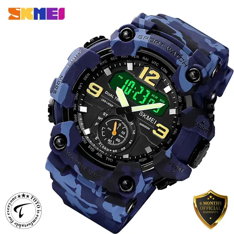 SKMEI 1637 Duel Display Military Grade Sports Wrist Watch for Men