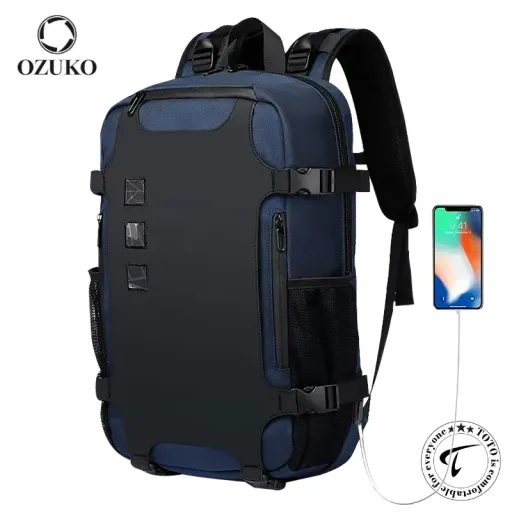 OZUKO 9388 USB Charging Laptop Backpack for Unisex