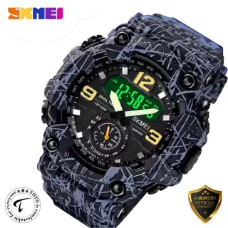 SKMEI 1637 Duel Display Military Grade Sports Wrist Watch for Men