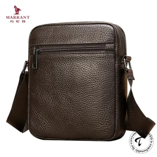 MARRANT Cowhide Leather Crossbody Messenger Bag for Unisex