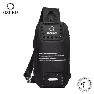 OZUKO 9283 USB Charging Anti-theft Multifunctional Crossbody Chest Bag for Unisex