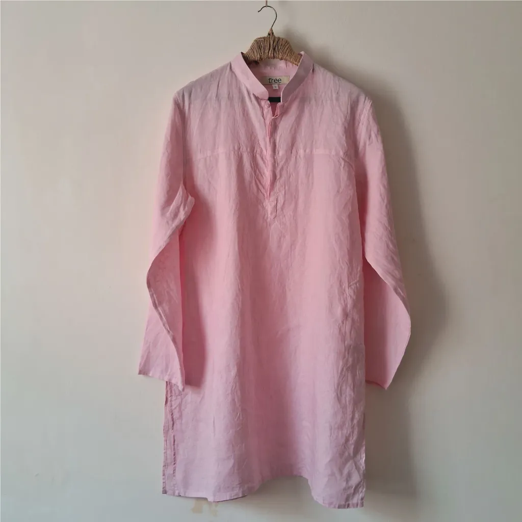 Pastel Pink Premium Linen Panjabi
