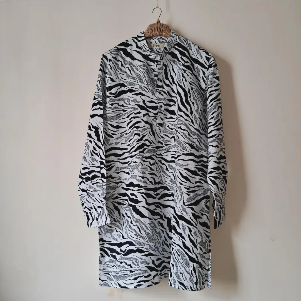 Bengal Tiger Print Premium Linen Panjabi