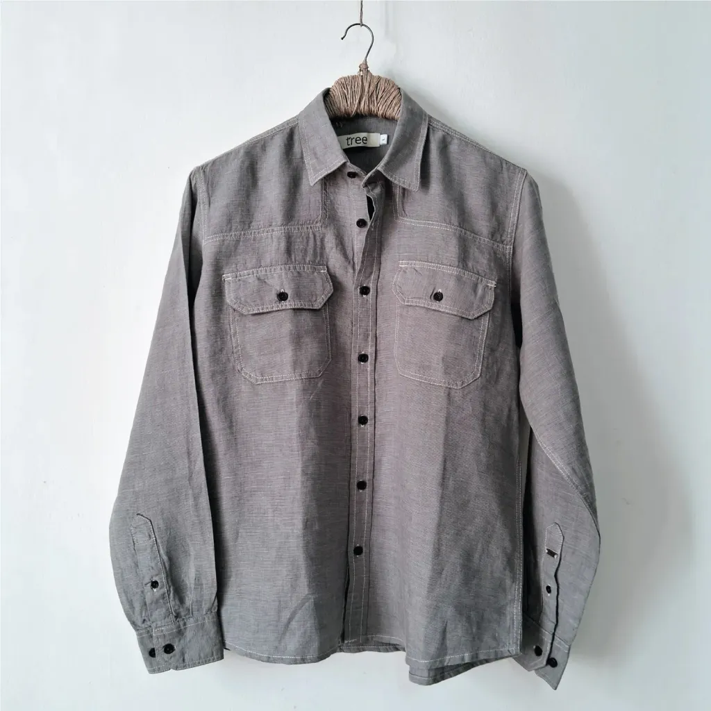 Space Gray Premium Linen Adventure Shirt