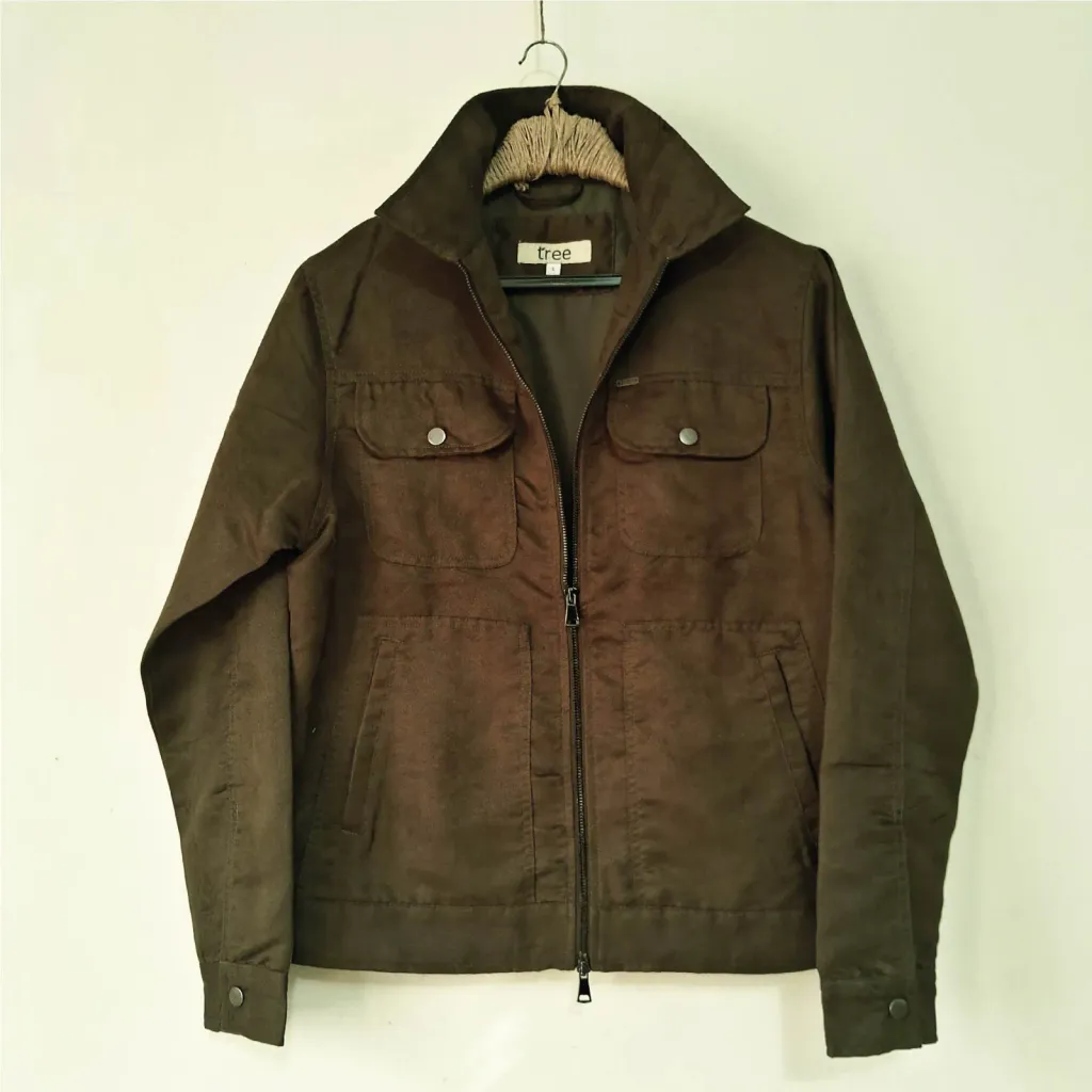 Deep Olive Soft Suede Trucker Jacket