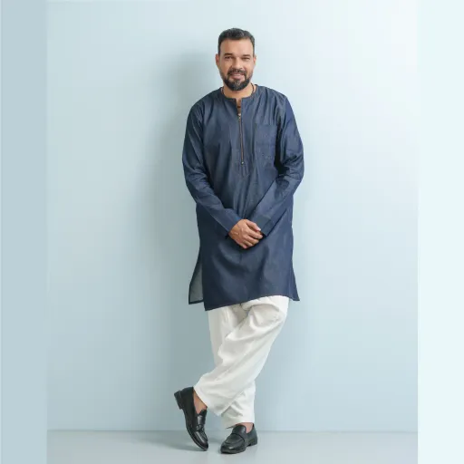 Dark Washed Lightweight Denim Panjabi