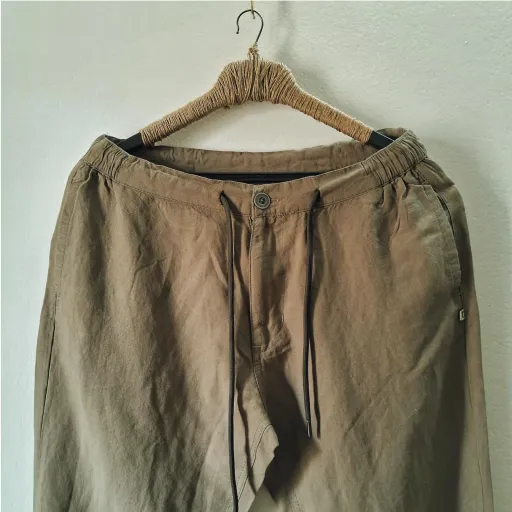 Olive Tan Linen Relax Pants