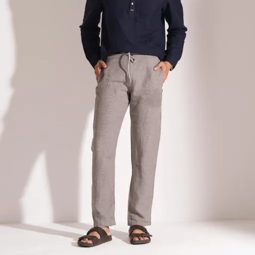 Space Gray Linen Relax Pants