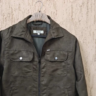 Deep Olive Soft Suede Trucker Jacket