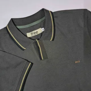 Olive Short Sleeve Rib-Placket Polo Shirt